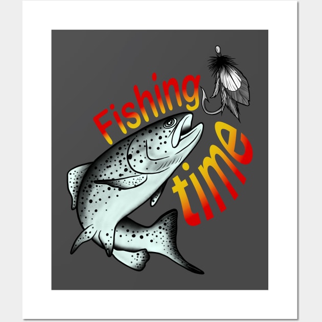 Fishing time Wall Art by Inkoholic